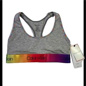 Calvin Klein Gray /modern cotton pride unlined bralette Size Small